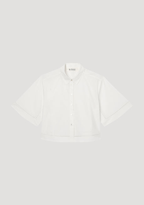 Ladder embroidered poplin shirt | optic white