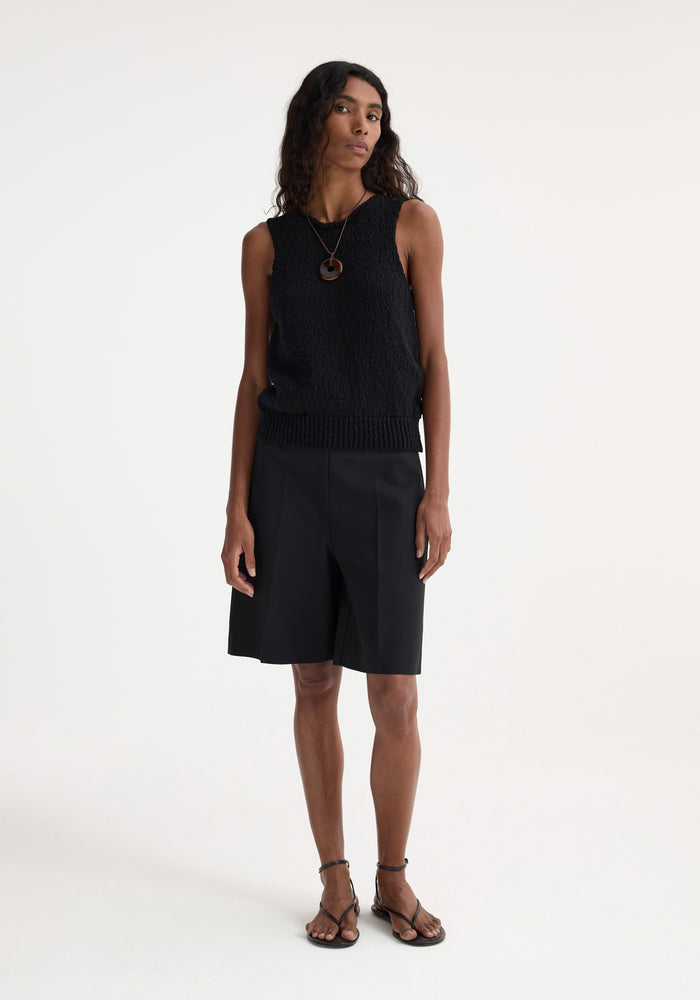 Knitted halter top | black