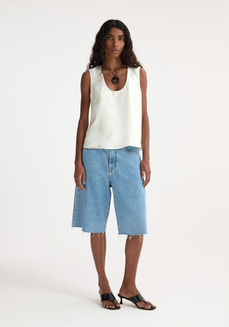 Baggy fit denim shorts | denim blue