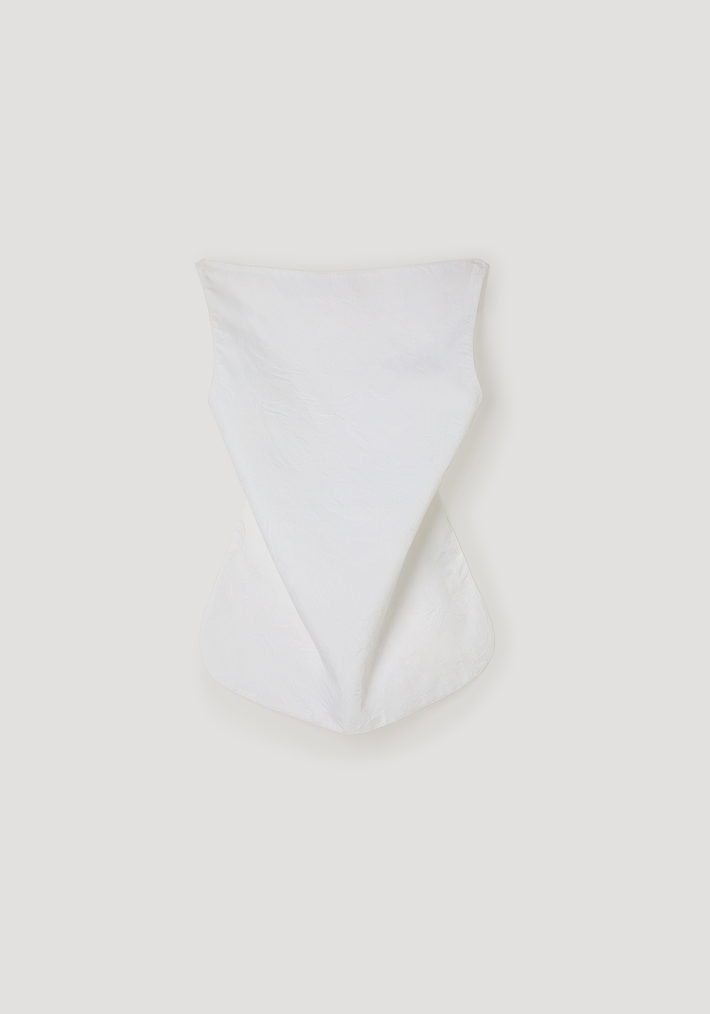 Open back crushed cotton top | optic white