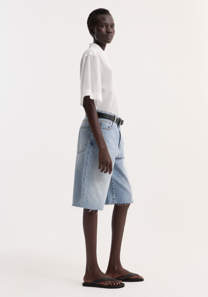 Embroidered muslin shirt | optic white