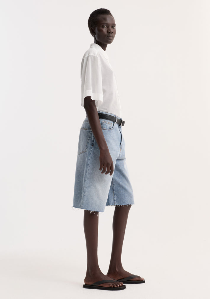 Embroidered muslin shirt | optic white