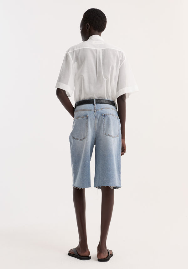 Embroidered muslin shirt | optic white