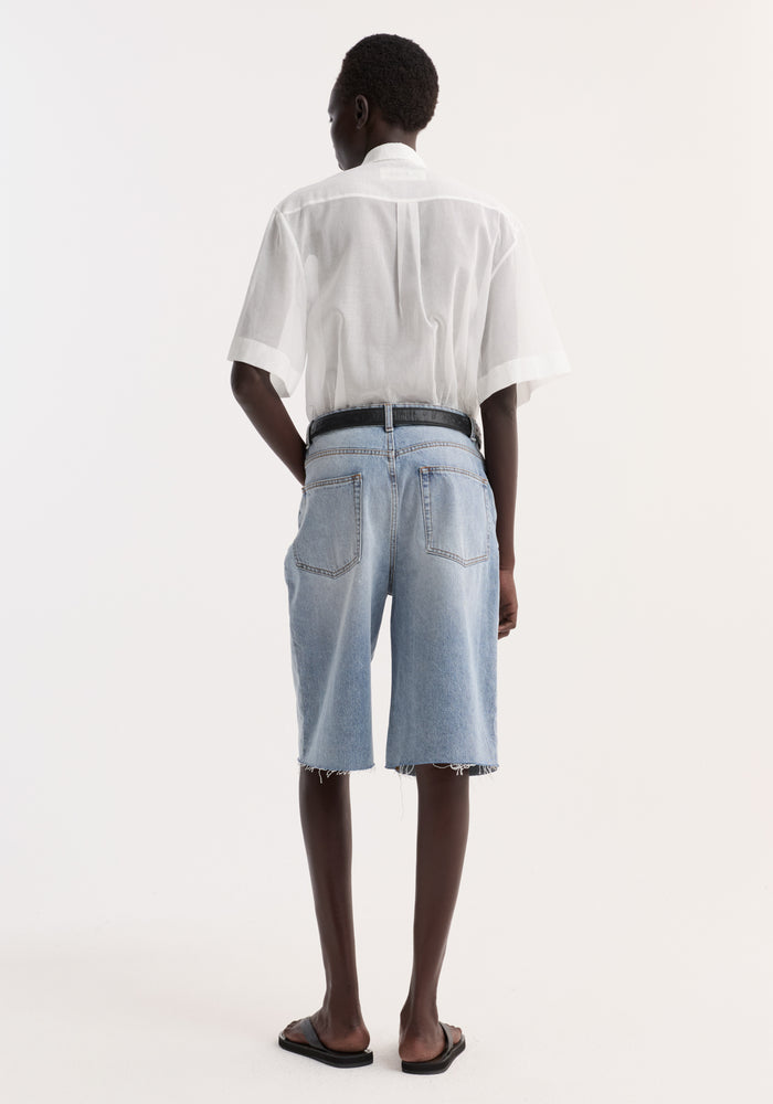 Embroidered muslin shirt | optic white