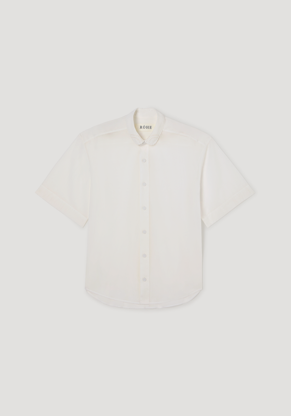 Embroidered muslin shirt | optic white