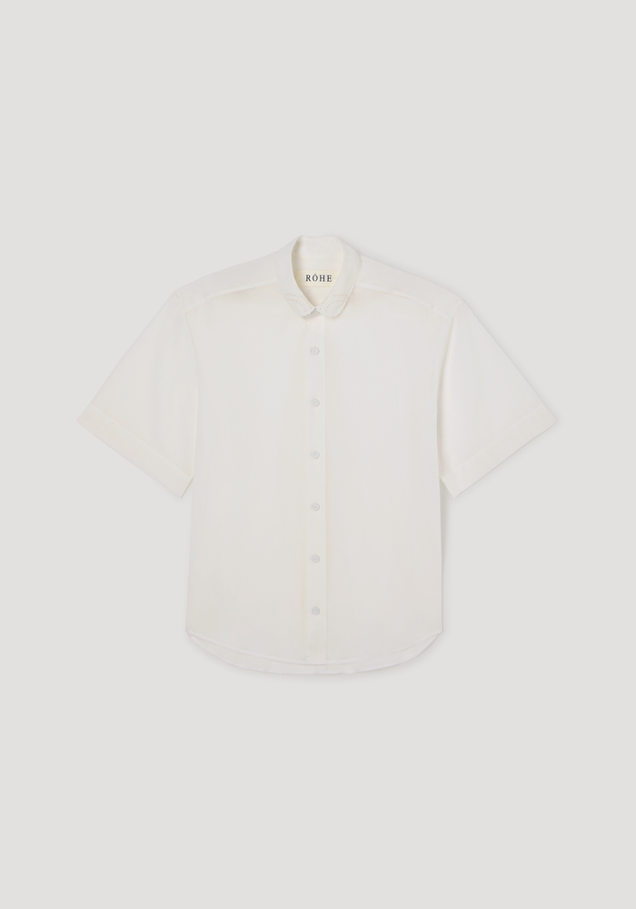 Embroidered muslin shirt | optic white
