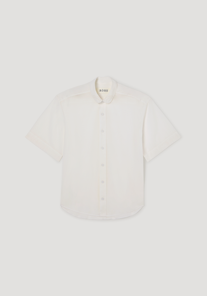 Embroidered muslin shirt | optic white