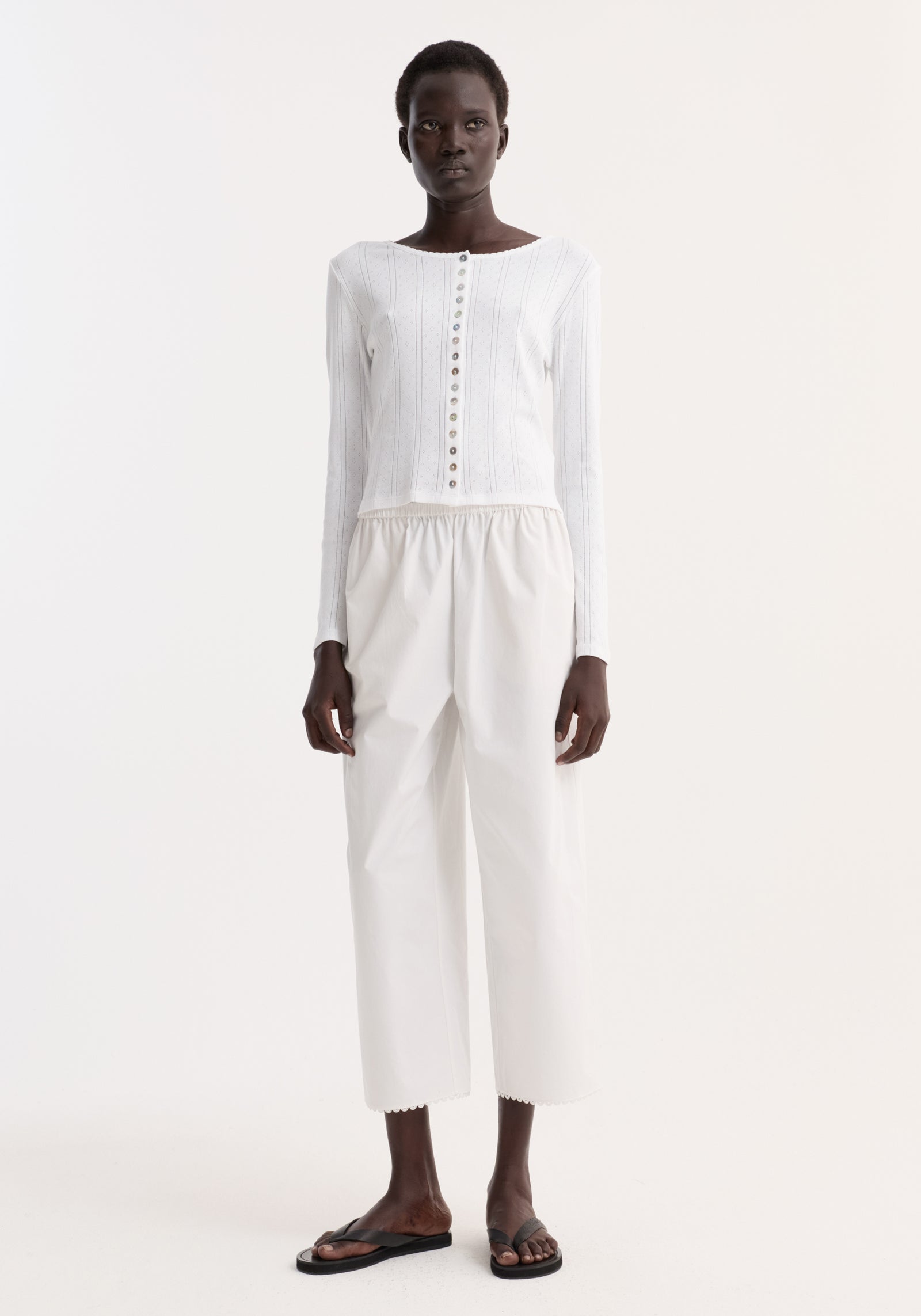 Pointelle cardigan | off white