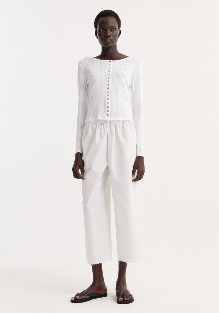 Pointelle cardigan | off white