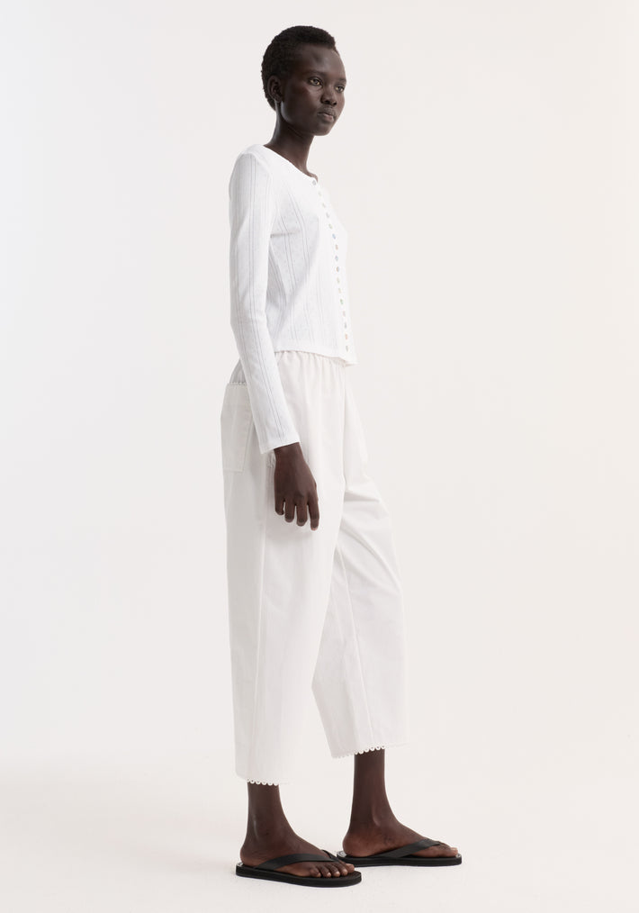 Pointelle cardigan | off white