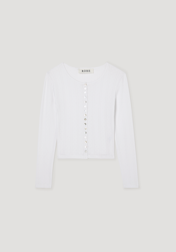 Pointelle cardigan | off white