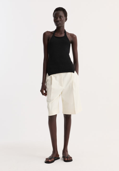 Chunky knit halter top | black