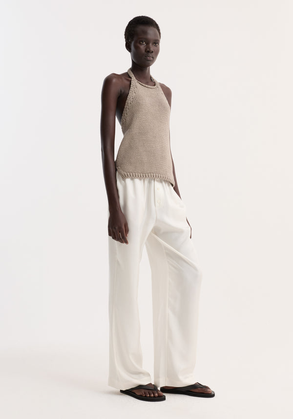 Chunky knit halter top | stone