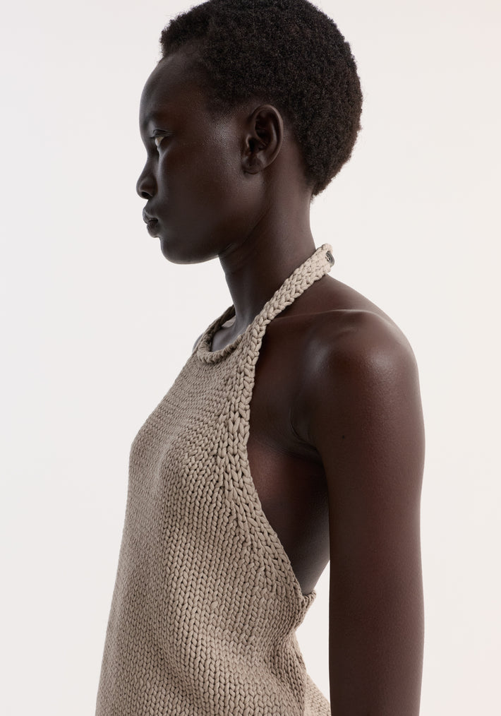 Chunky knit halter top | stone