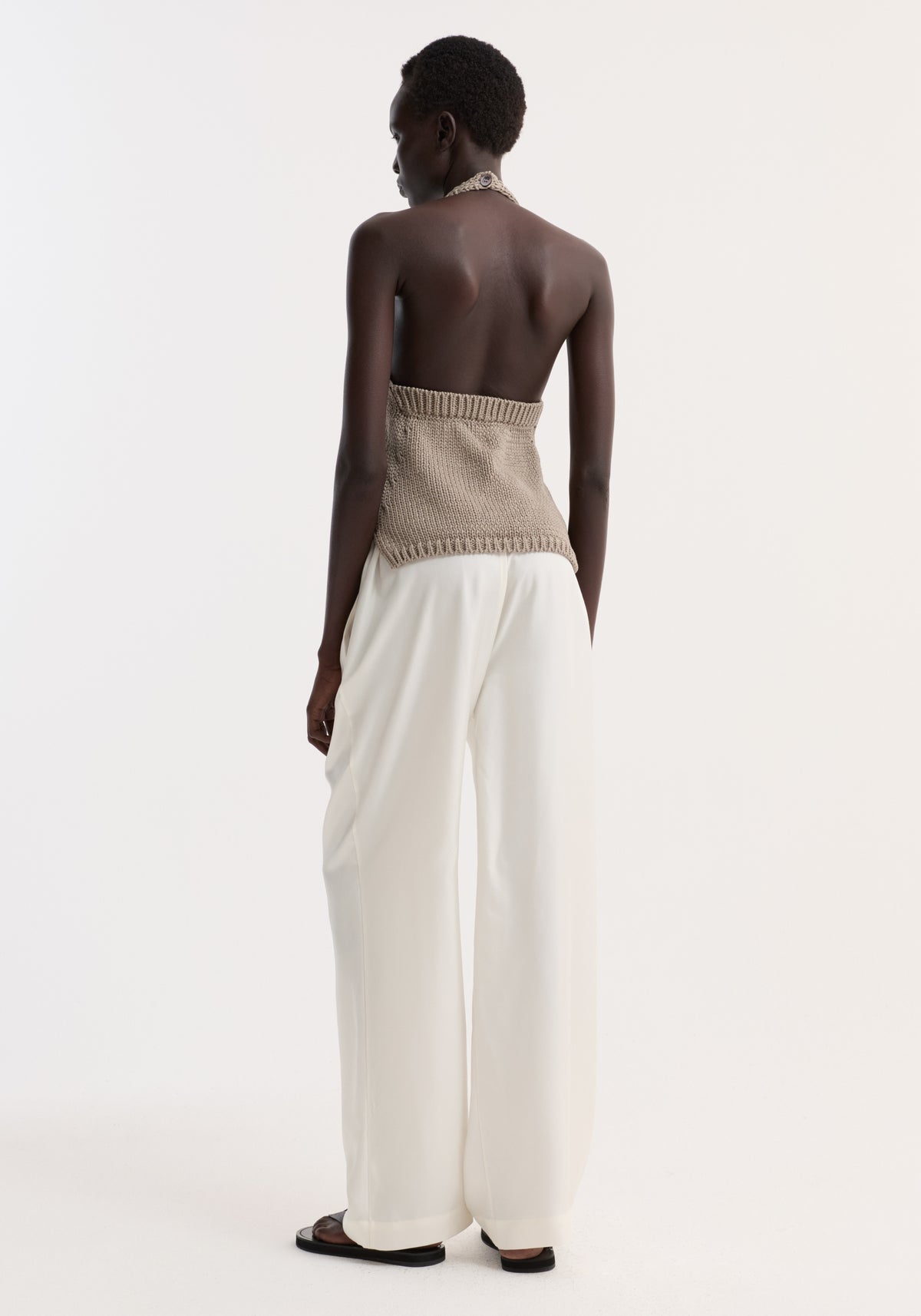 Chunky knit halter top | stone