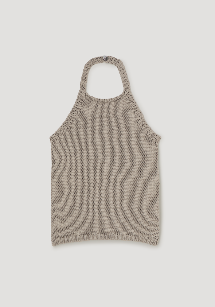 Chunky knit halter top | stone