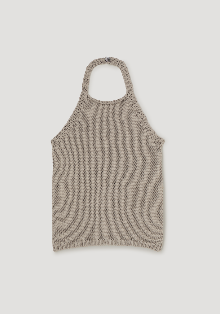 Chunky knit halter top | stone
