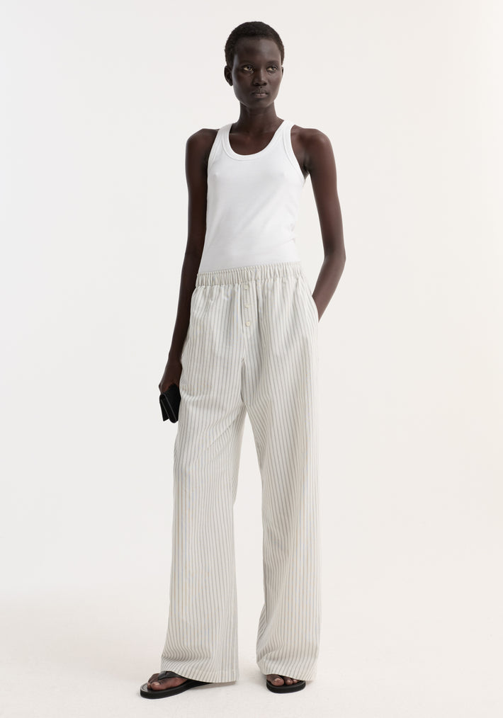 Silk stripe pyjama trousers | fine stripe