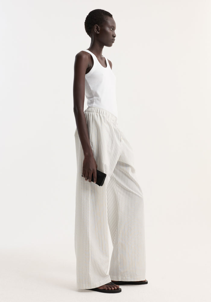 Silk stripe pyjama trousers | fine stripe