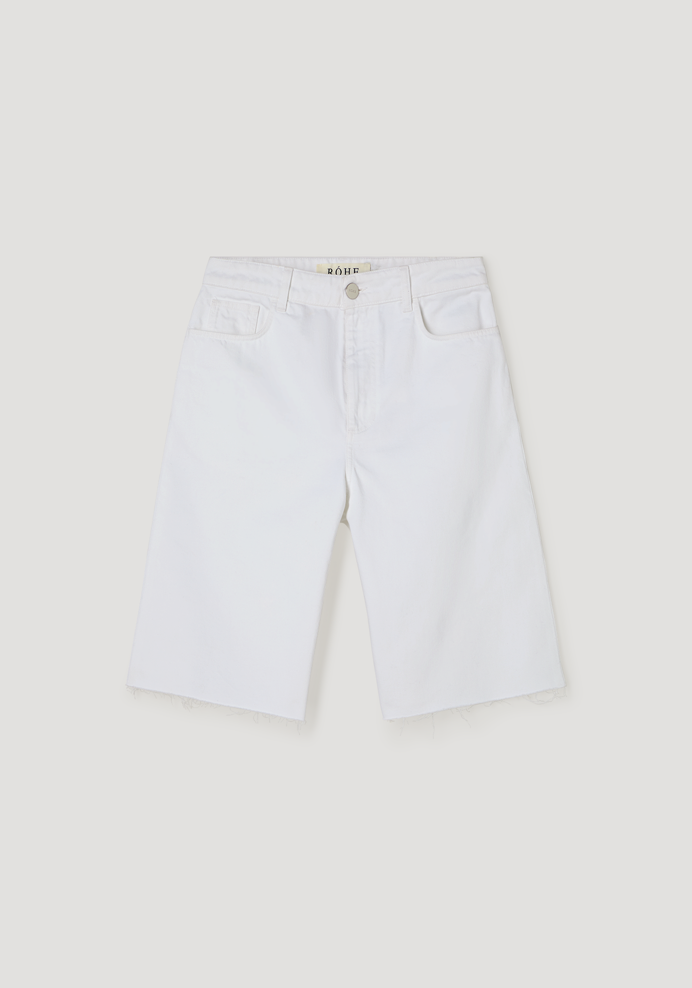 Baggy fit denim shorts | optic white