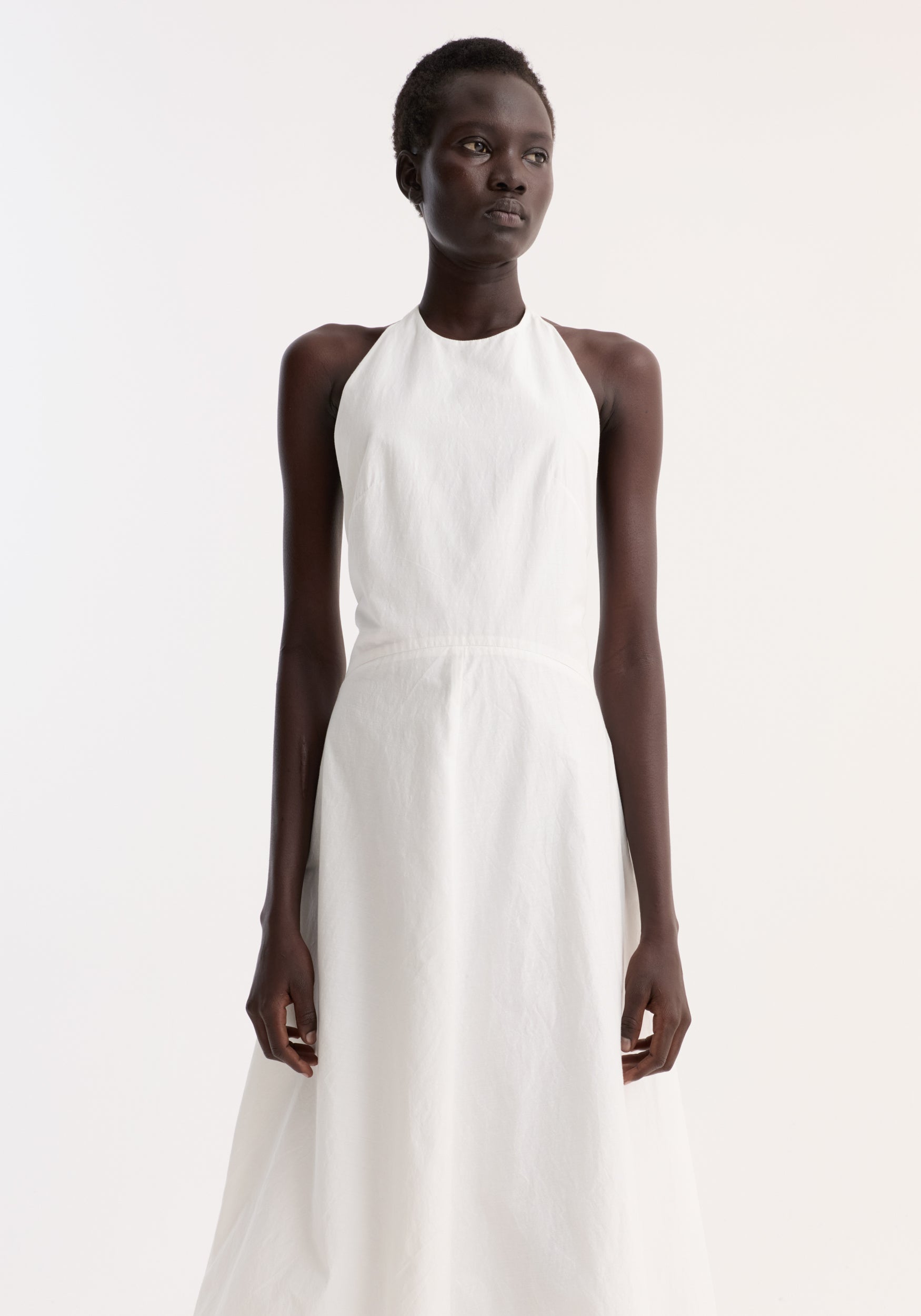Halter textured cotton dress– Róhe