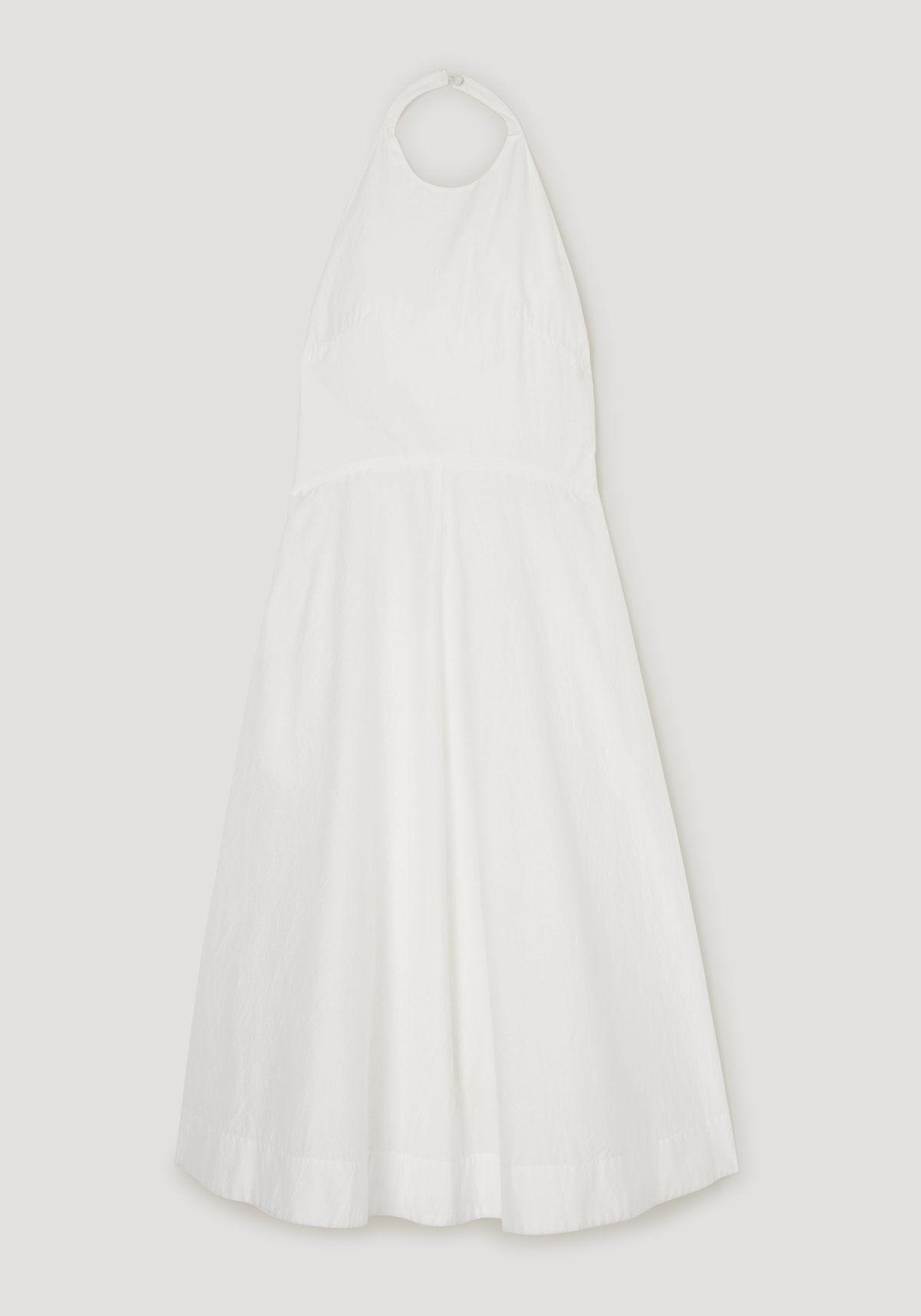 Halter textured cotton dress | off white