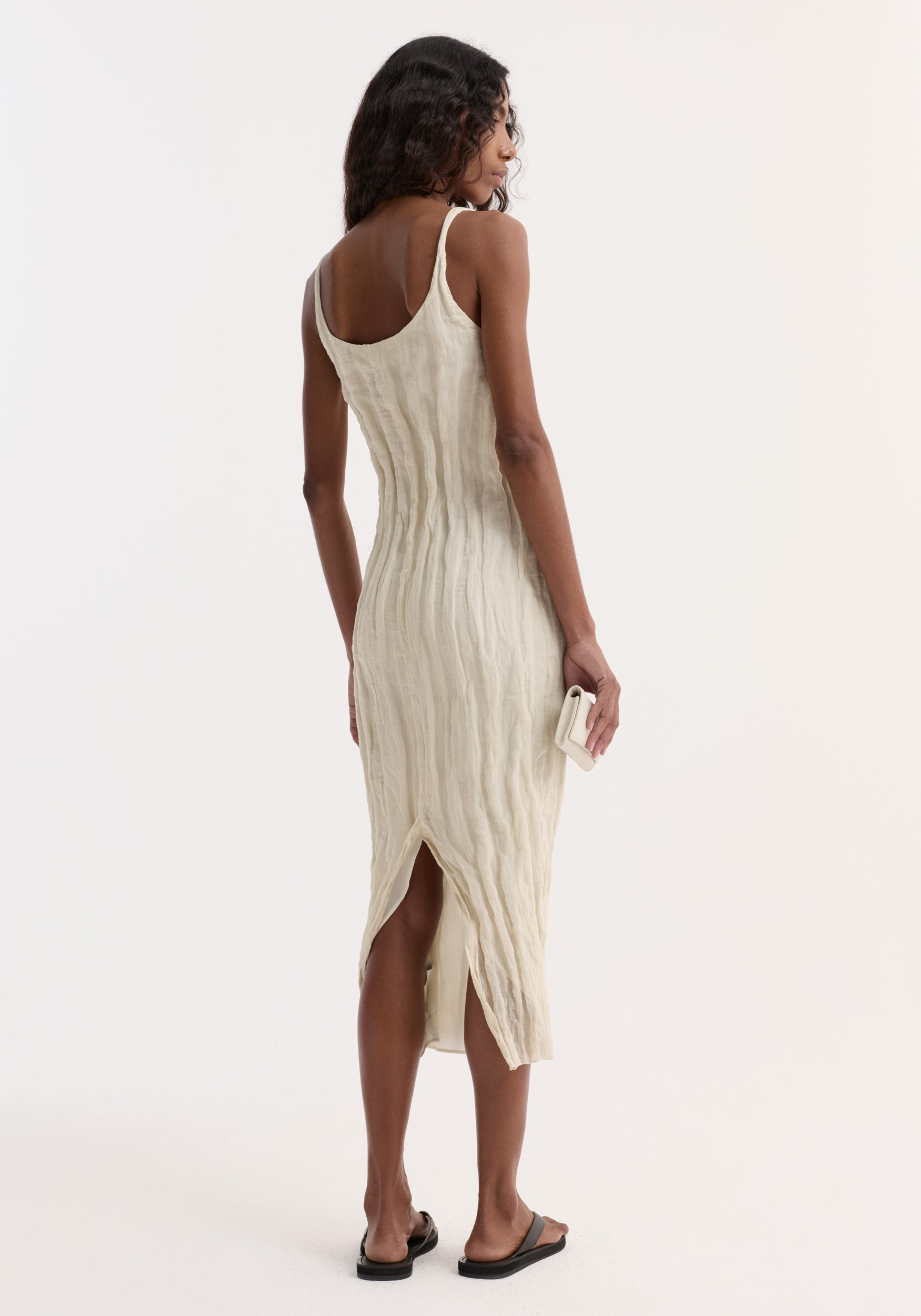 cream square neck midi dress Dazira Cream Square-Neck Midi Dress With Drop-Waist Club L London
