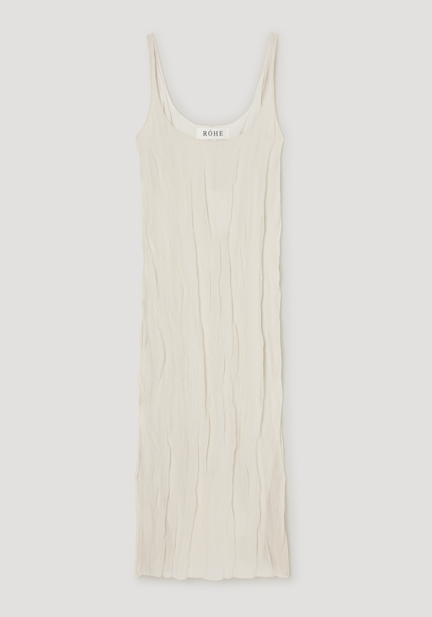 Textured square neck dress | cream