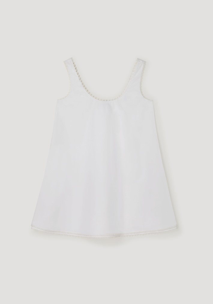 A-line poplin mini dress | optic white