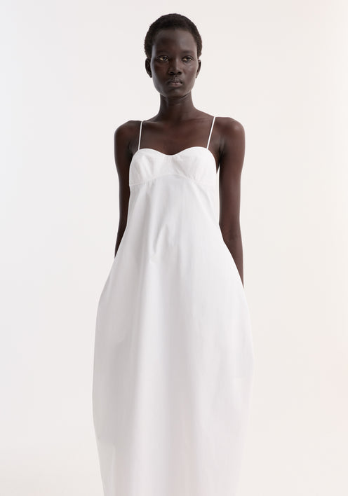 Bustier volume dress | optic white