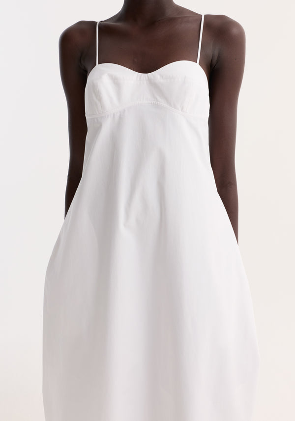 Bustier volume dress | optic white