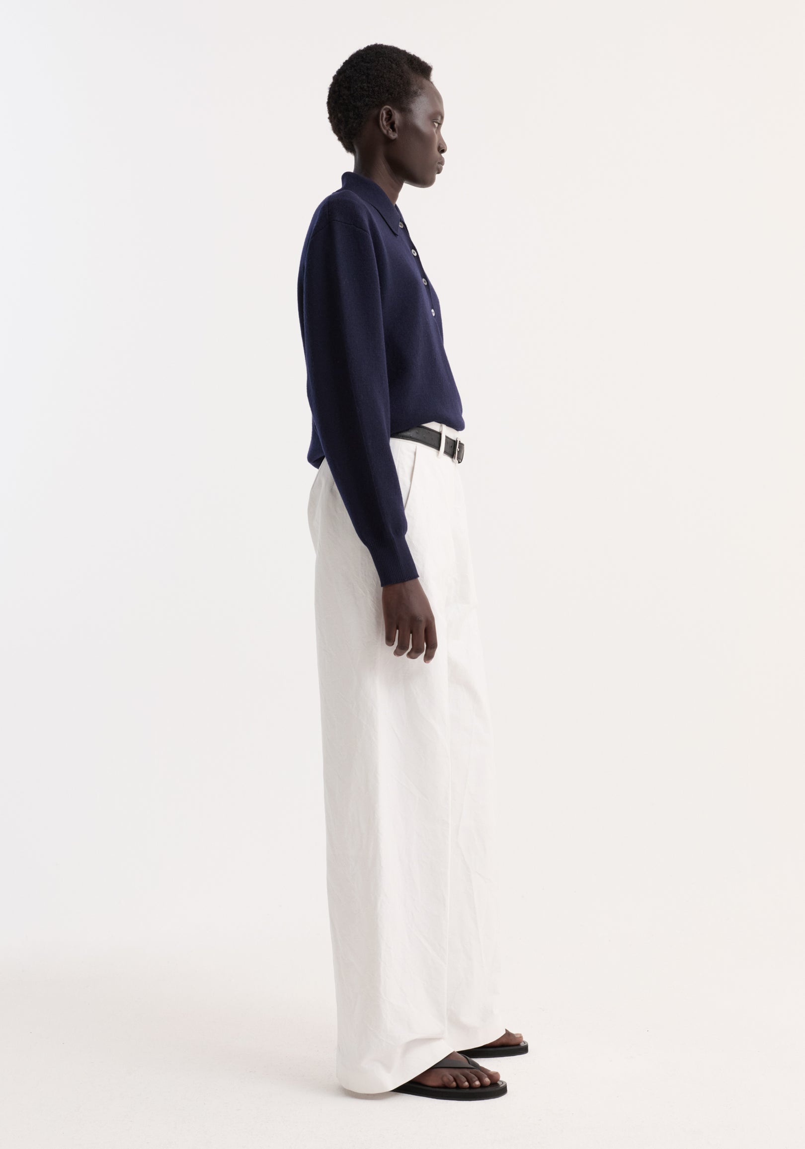Merino wool polo | navy