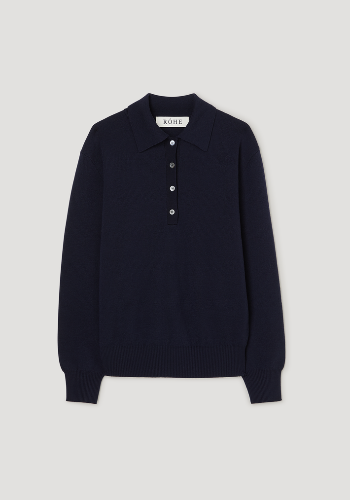 Merino wool polo | navy