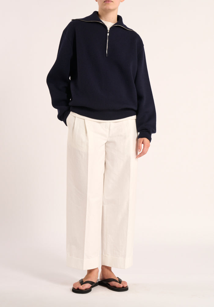 Merino wool polo | navy