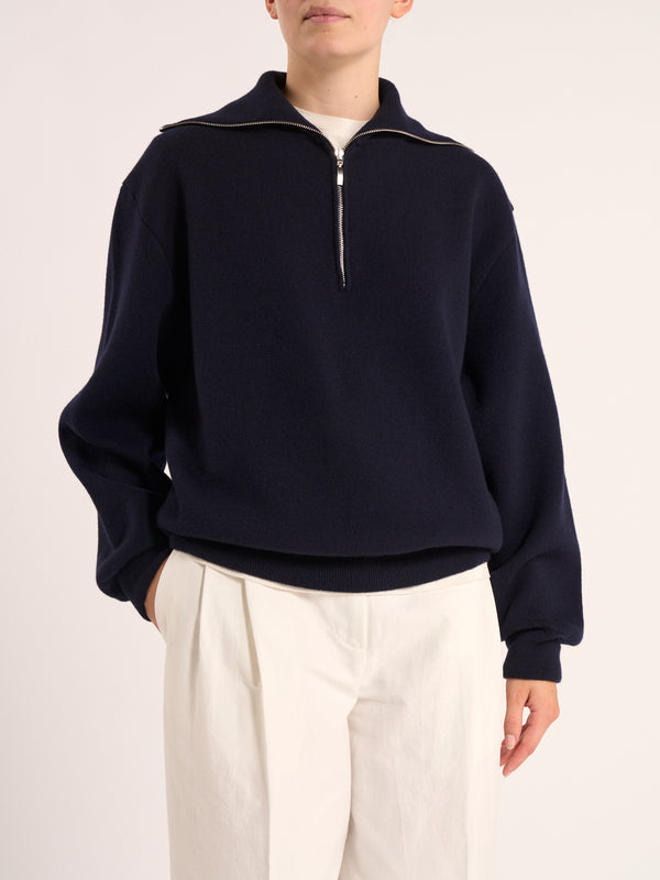 Merino wool polo | navy