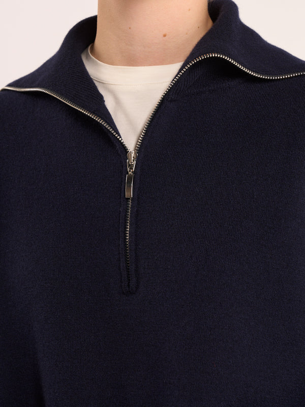 Merino wool polo | navy