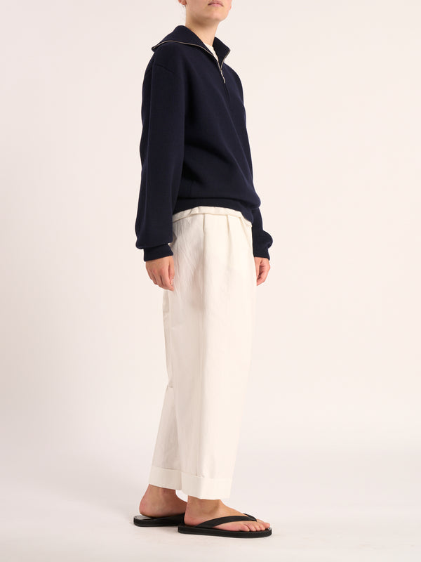 Merino wool polo | navy