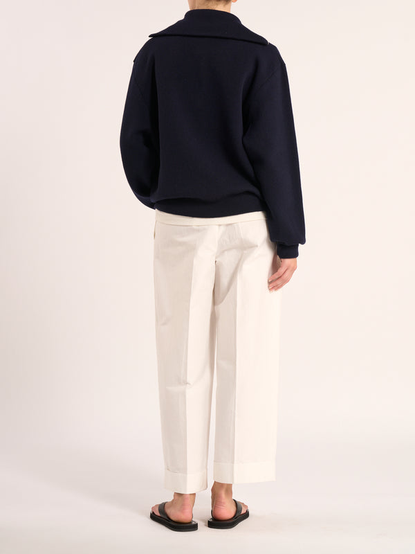 Merino wool polo | navy