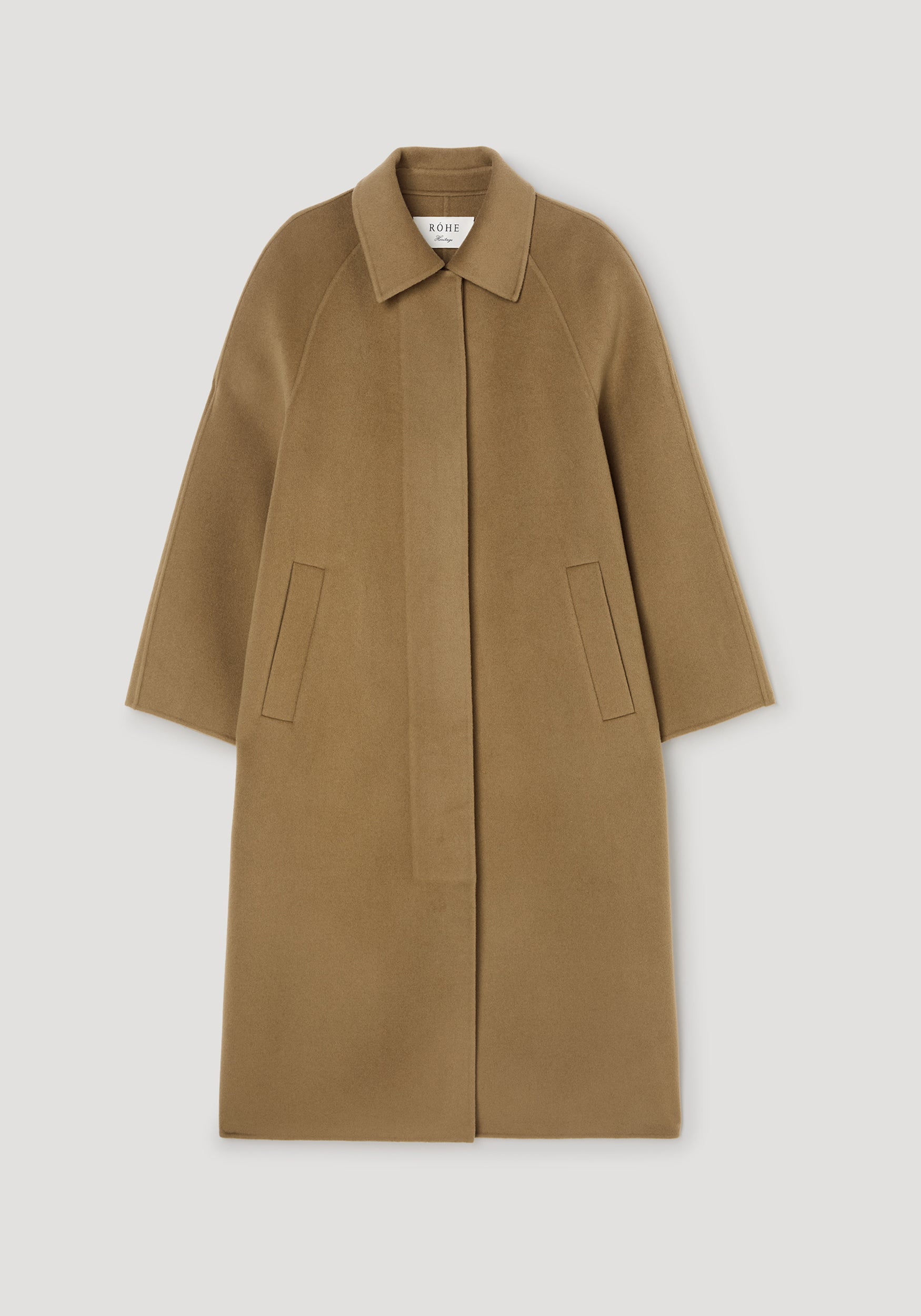 Double-faced wool padded coat | camel