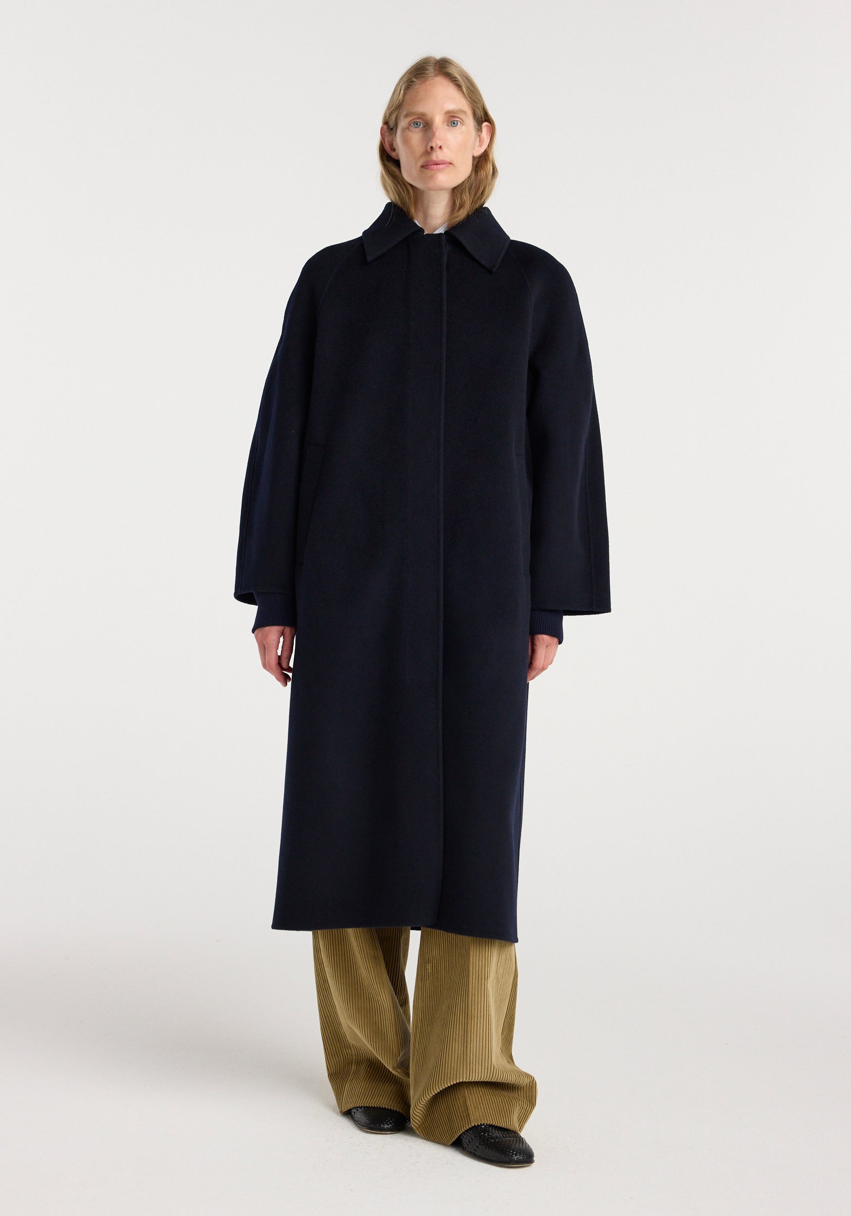 Double-faced wool padded coat | navy
