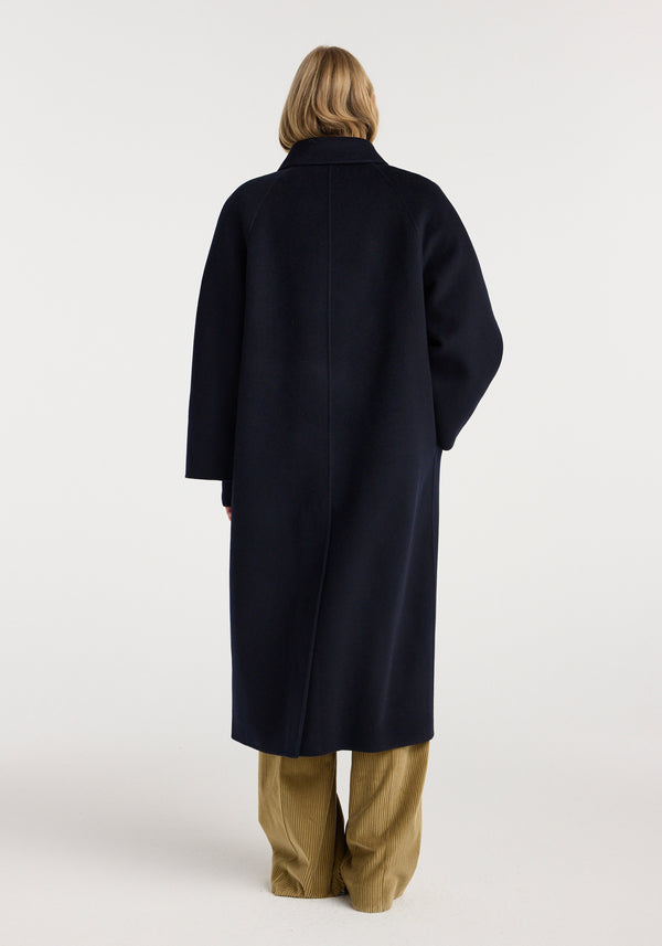 Double-faced wool padded coat | navy