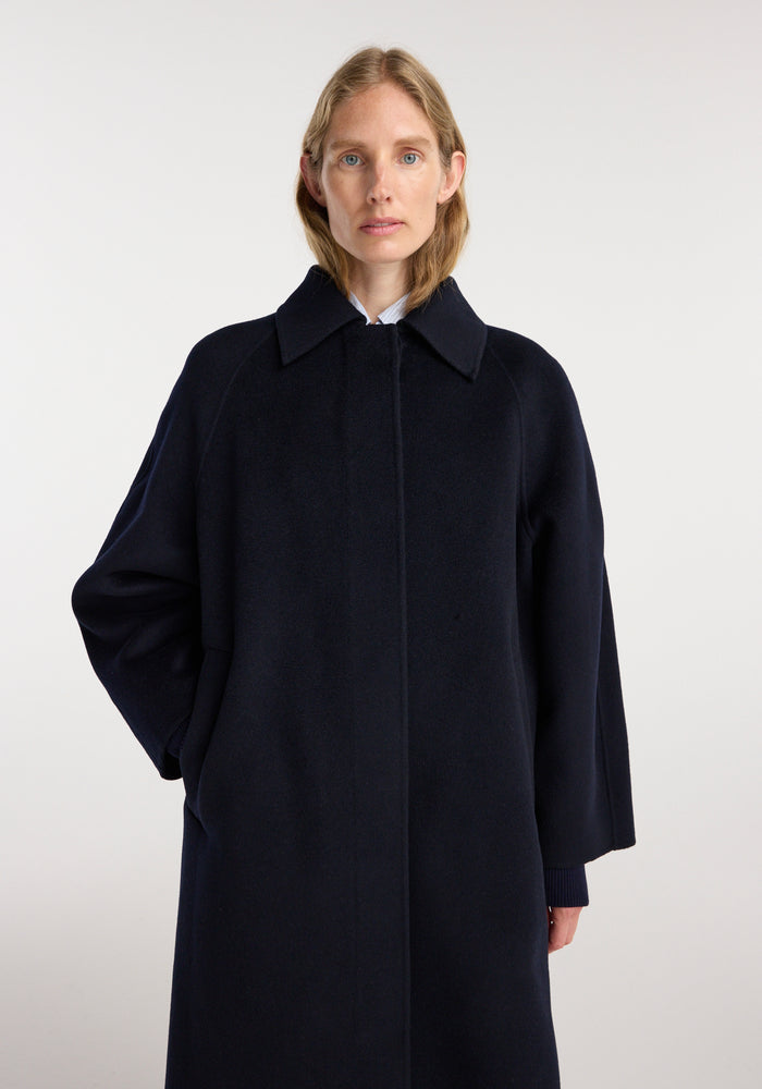 Double-faced wool padded coat | navy