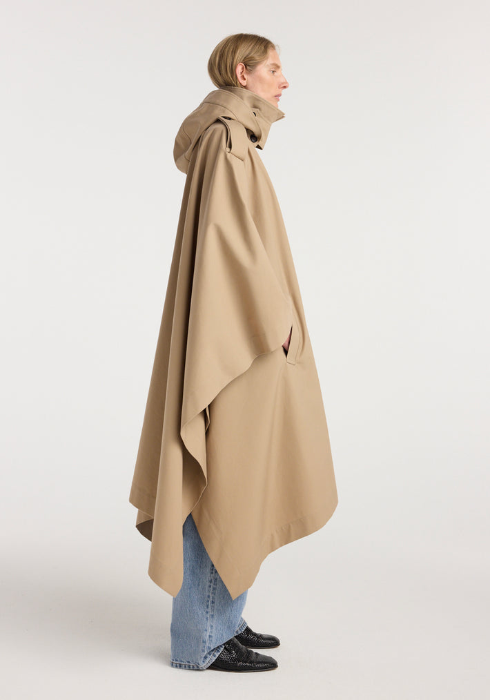 Hooded cape trenchcoat | beige
