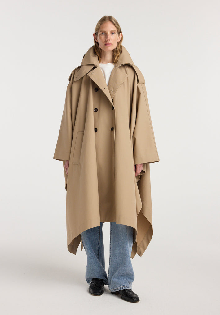 Hooded cape trenchcoat | beige
