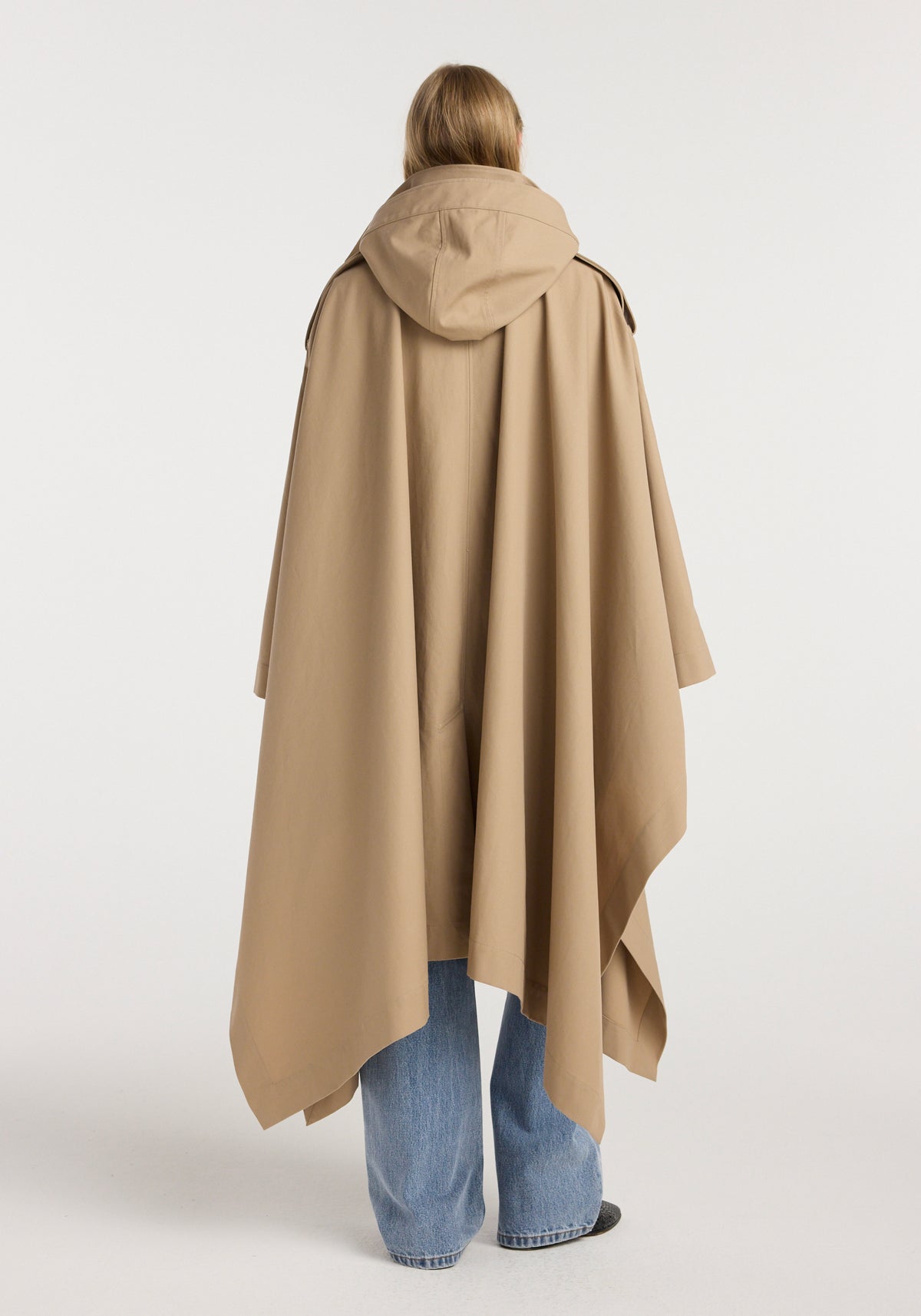 Hooded cape trenchcoat | beige