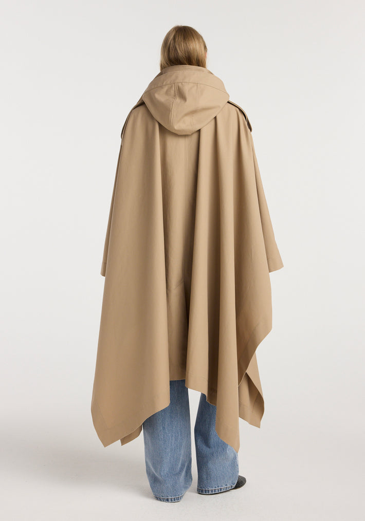 Hooded cape trenchcoat | beige
