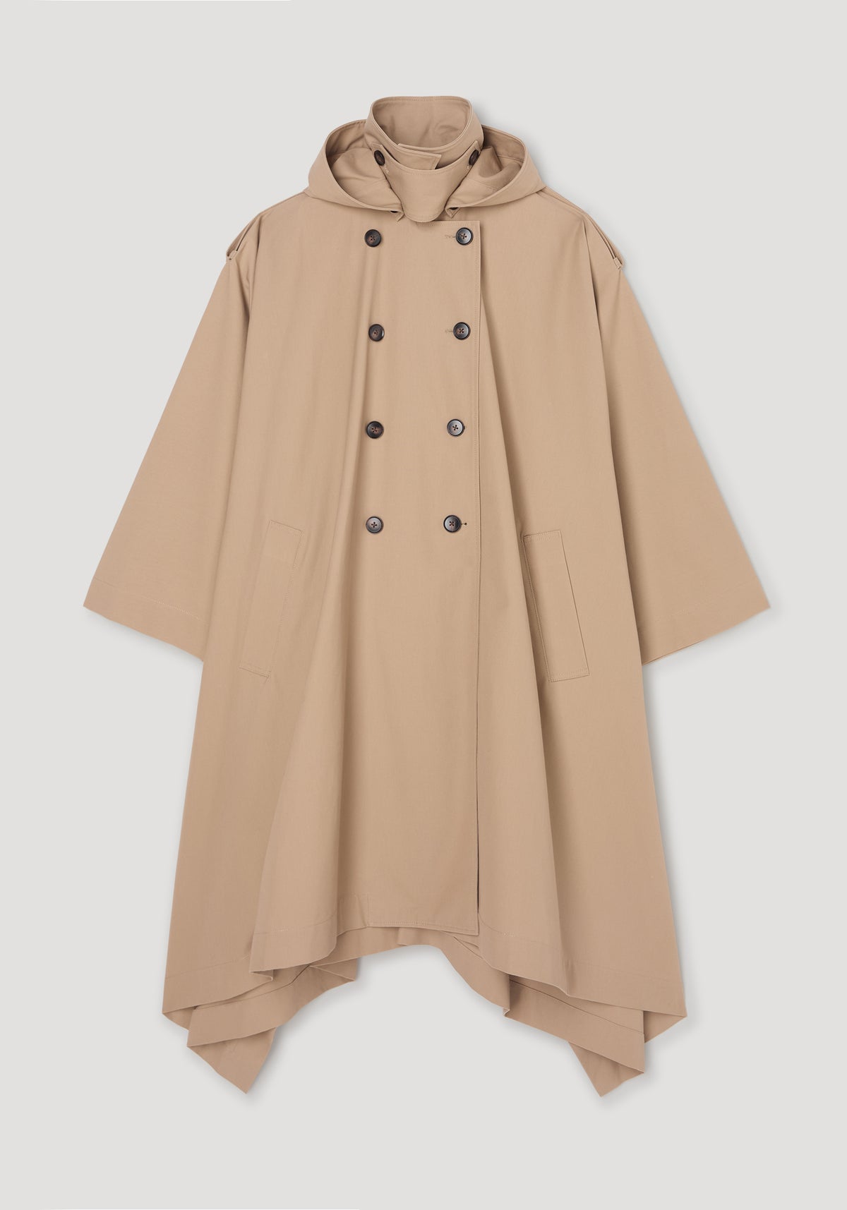 Hooded cape trenchcoat | beige