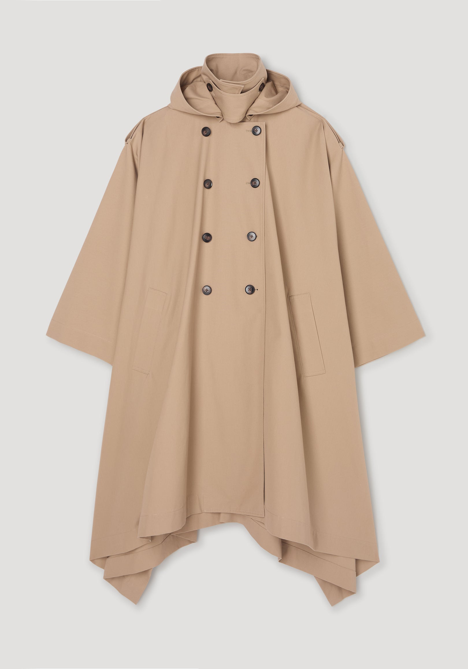 Hooded cape trenchcoat | beige