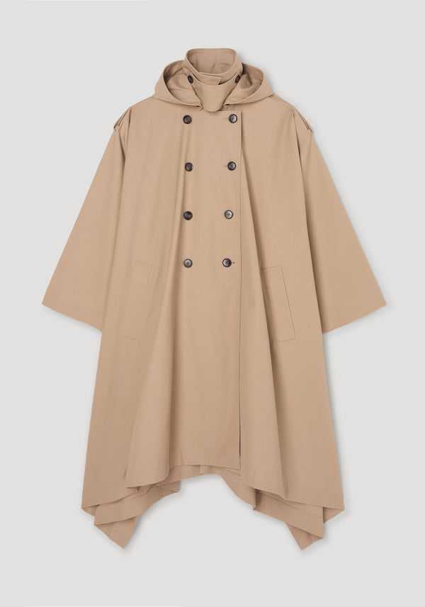 Hooded cape trenchcoat | beige