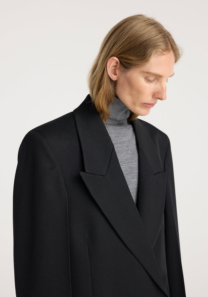 Double breasted tailored coat | black